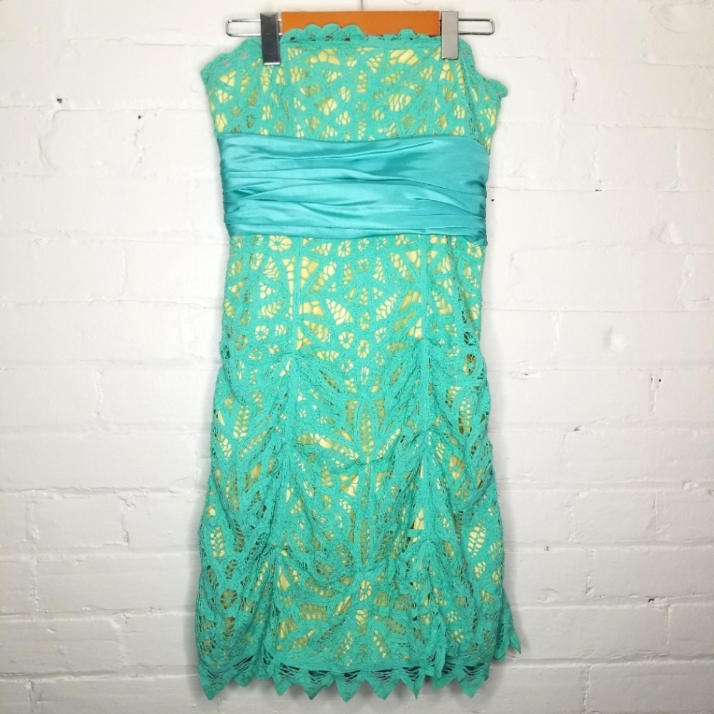 Betsey Johnson Strapless Lace Cocktail Dress